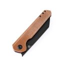 KANSEPT KNIVES Bulldozer Black TiCN Brown Micarta zsebkés
