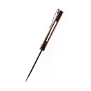 KANSEPT KNIVES Bulldozer Black TiCN Brown Micarta zsebkés - T1028A1