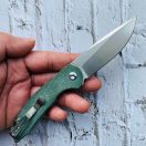KANSEPT KNIVES Mini Accipiter Green Micarta zsebkés - T2007A2