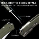 KIZER T1 BD Nitro-V Satin Green Micarta zsebkés - V3490-2BA1