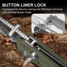 KIZER T1 BD Nitro-V Satin Green Micarta zsebkés - V3490-2BA1