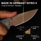 KIZER T1 BD Nitro-V Sunset Metal PVD Norplex UltreX Micarta zsebkés - V3490-2BA2