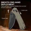 KIZER T1 CD Nitro-V Black Stonewashed Norplex UltreX Micarta zsebkés - V3490-2CA1