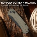 KIZER T1 CD Nitro-V Black Stonewashed Norplex UltreX Micarta zsebkés - V3490-2CA1