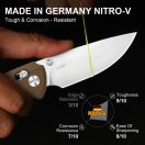 KIZER T1 CD Nitro-V Satin Brown G-10 zsebkés - V3490-2CA2