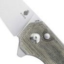 KIZER Lieb M Button Lock Green Micarta zsebkés - V3541C1
