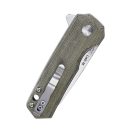 KIZER Lieb M Button Lock Green Micarta zsebkés - V3541C1