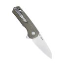 KIZER Lieb M Button Lock Green Micarta zsebkés