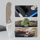KIZER Drop Bear 2 Nitro-V Brown Micarta zsebkés