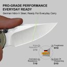 KIZER Drop Bear 2 Nitro-V Green Micarta zsebkés - V3619-2KC1