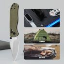 KIZER Drop Bear 2 Nitro-V Green Micarta zsebkés