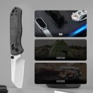 KIZER Drop Bear 2 Nitro-V Black Micarta zsebkés - V3619-2KS1