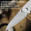 KIZER Spitfire Damascus Aluminium Mkuruti zsebkés - V3690A3