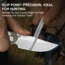 KIZER Phoca CC AEB-L Satin Olive Micarta zsebkés - V3780A1