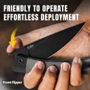 KIZER Momo AllBlack G-10 and Micarta zsebkés - V4663A1