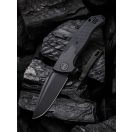 WE KNIFE Press Check Drop Point Allblack zsebkés - WEK20078B1