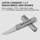 KIZER Feist 2 X Series M390 Titanium Clip Point zsebkés - ZX-3499-2A2