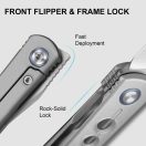 KIZER Feist 2 X Series M390 Titanium Clip Point zsebkés - ZX-3499-2A2