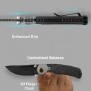 KIZER Pioneer 20CV Stonewashed DLC Ultra Ti Marble zsebkés